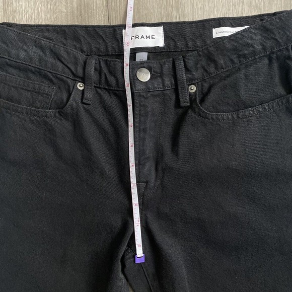 FRAME DENIM Men's L'Homme Cutoff Stretch Denim Black Shorts Raw Frayed Hem Sz 31 - Picture 6 of 9